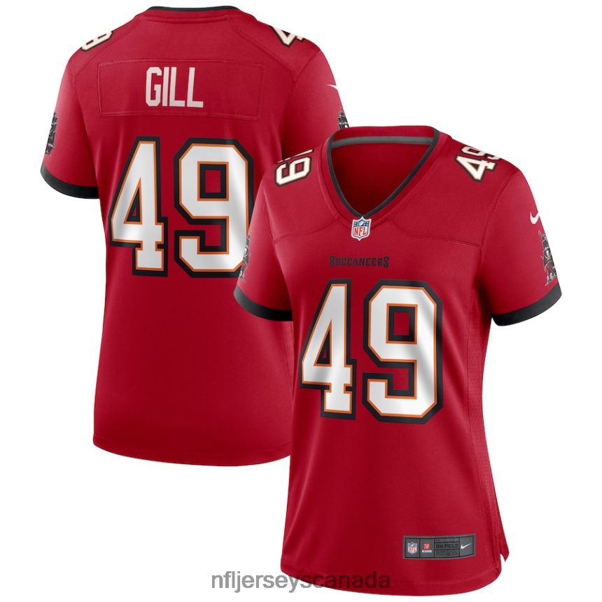 Women Tampa Bay Buccaneers Cam Gill Nike Red Game Jersey Clothing NFL TBXFR65996