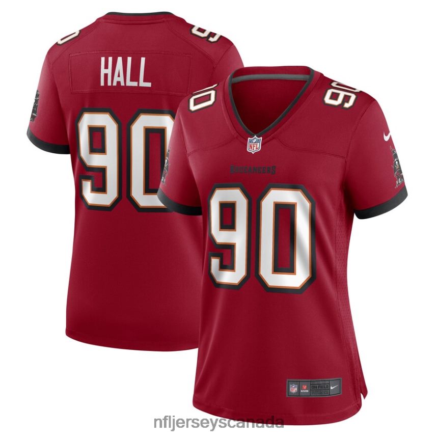 Women Tampa Bay Buccaneers Logan Hall Nike Red Game Player Jersey Clothing NFL TBXFR66941