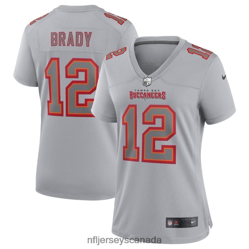 Women Tampa Bay Buccaneers Tom Brady Nike Gray Atmosphere Fashion Game Jersey Clothing NFL TBXFR62323