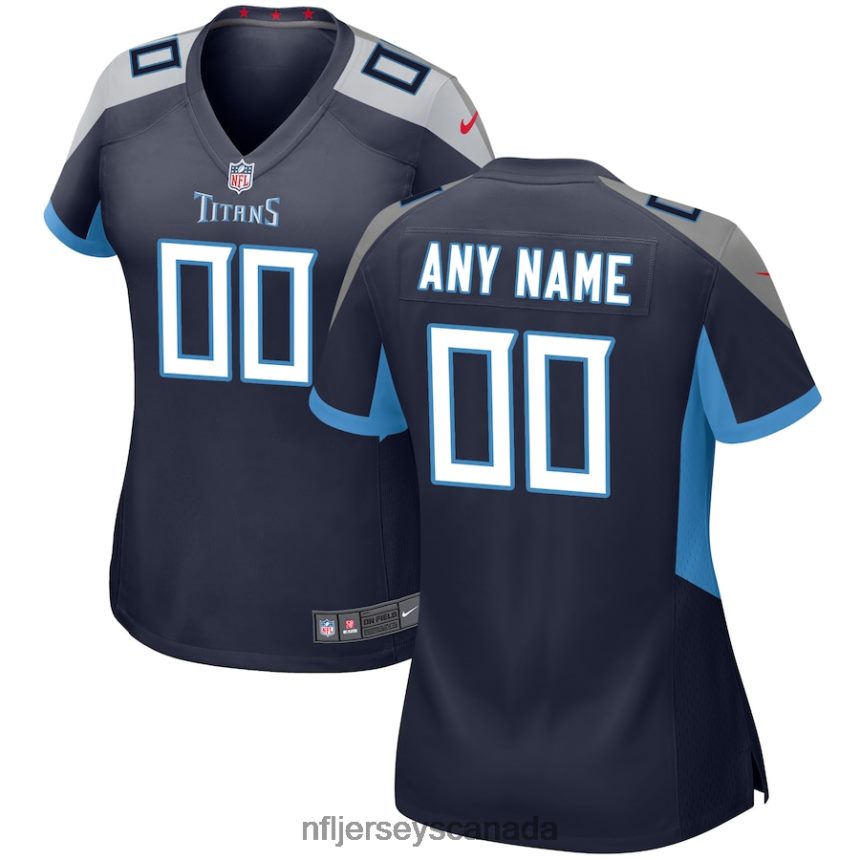 Women Nike Navy Tennessee Titans Custom Game Jersey Clothing NFL TBXFR62202