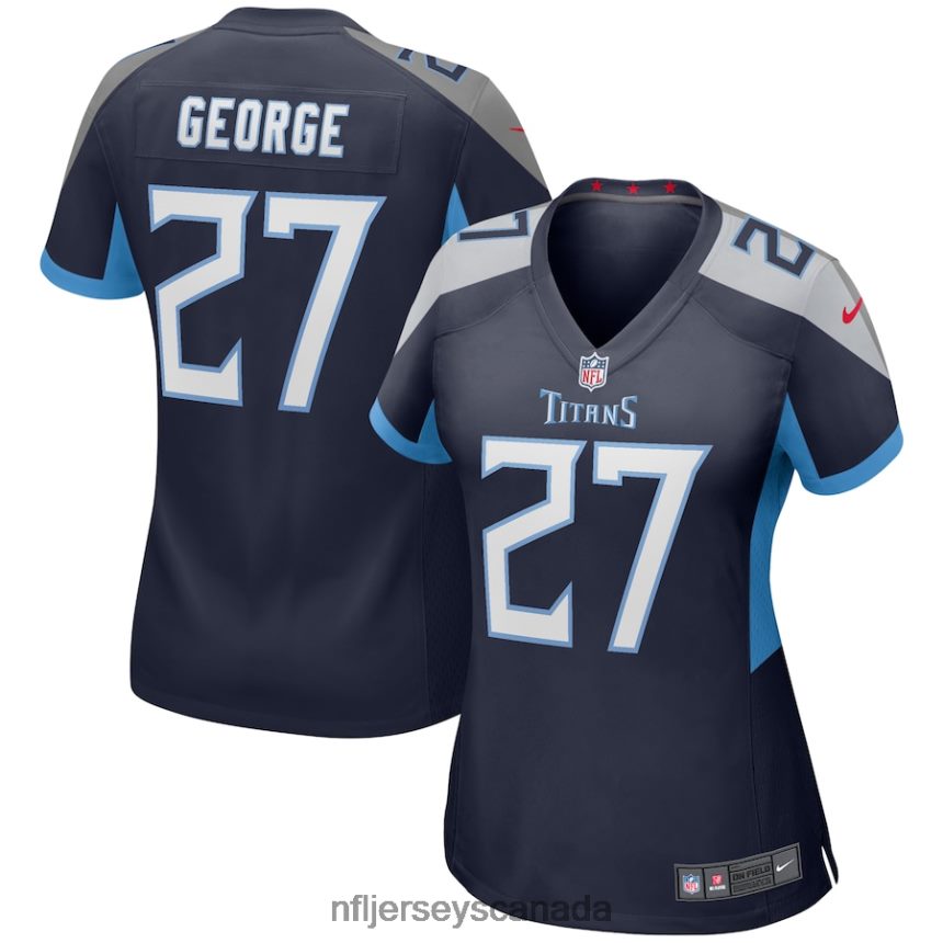 Women Tennessee Titans Eddie George Nike Navy Game Retired Player Jersey Clothing NFL TBXFR64799