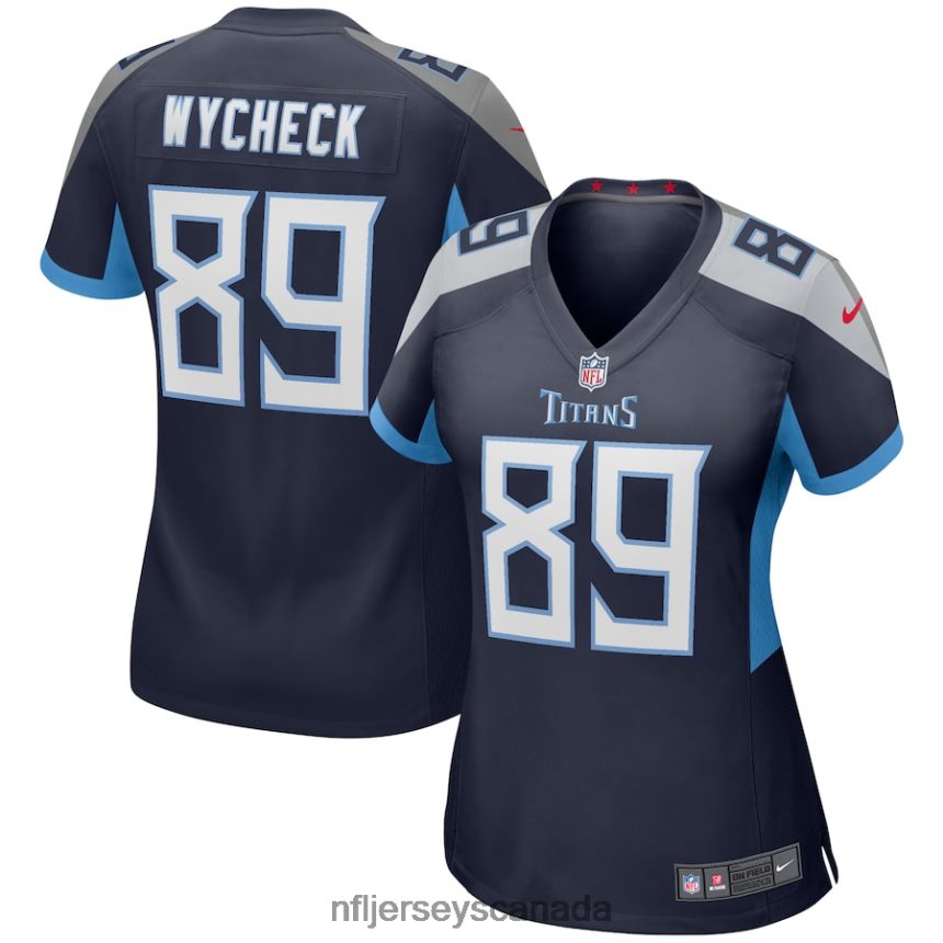 Women Tennessee Titans Frank Wycheck Nike Navy Game Retired Player Jersey Clothing NFL TBXFR65607