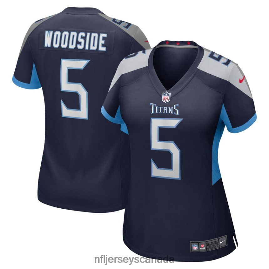 Women Tennessee Titans Logan Woodside Nike Navy Game Jersey Clothing NFL TBXFR66817