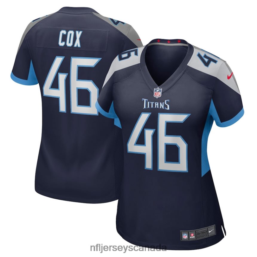 Women Tennessee Titans Morgan Cox Nike Navy Game Jersey Clothing NFL TBXFR65245