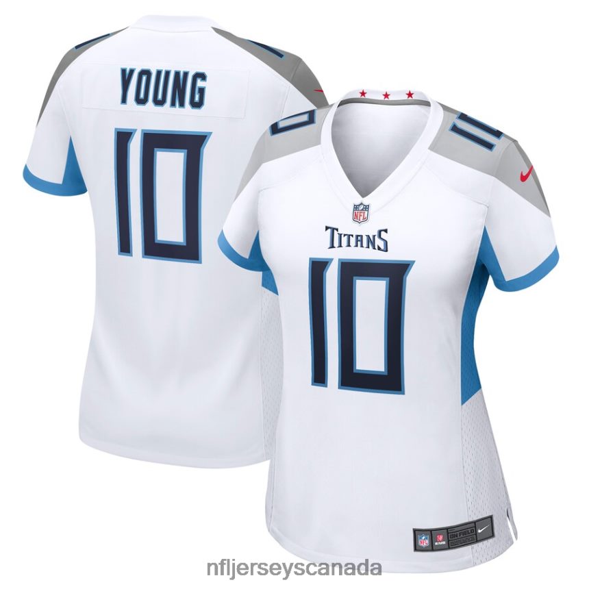 Women Tennessee Titans Vince Young Nike White Retired Game Jersey Clothing NFL TBXFR65555