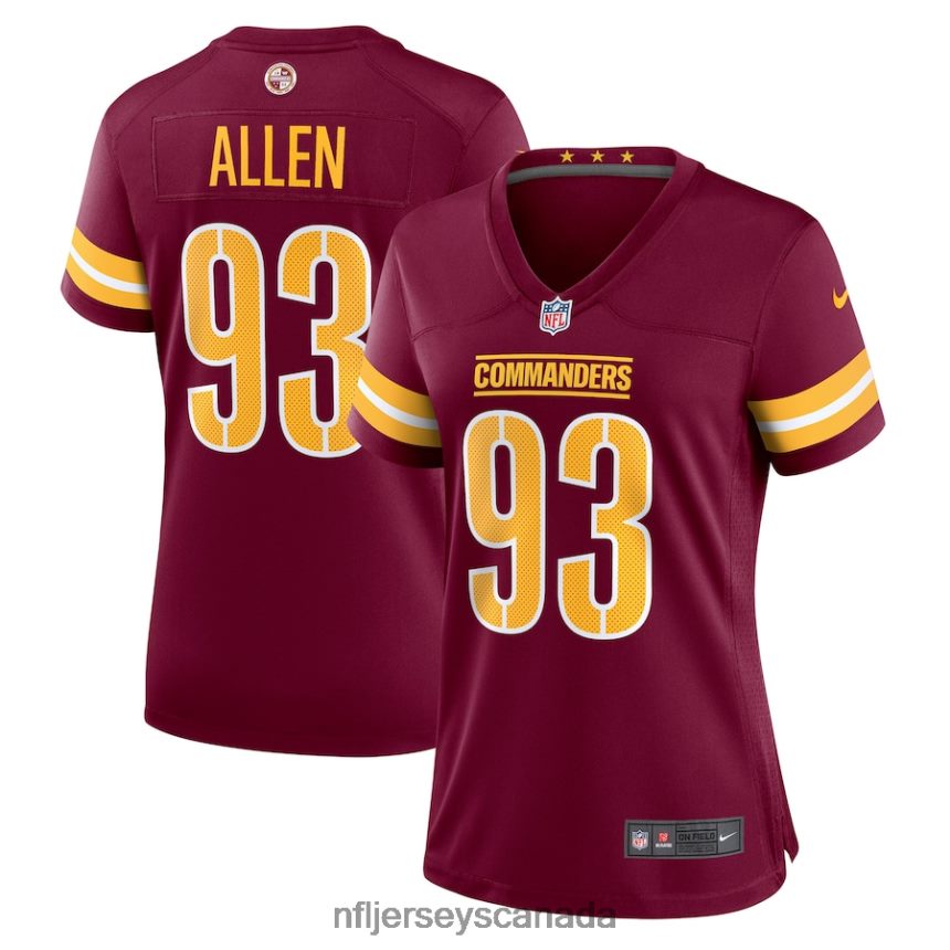 Women Washington Commanders Jonathan Allen Nike Burgundy Player Game Jersey Clothing NFL TBXFR64694
