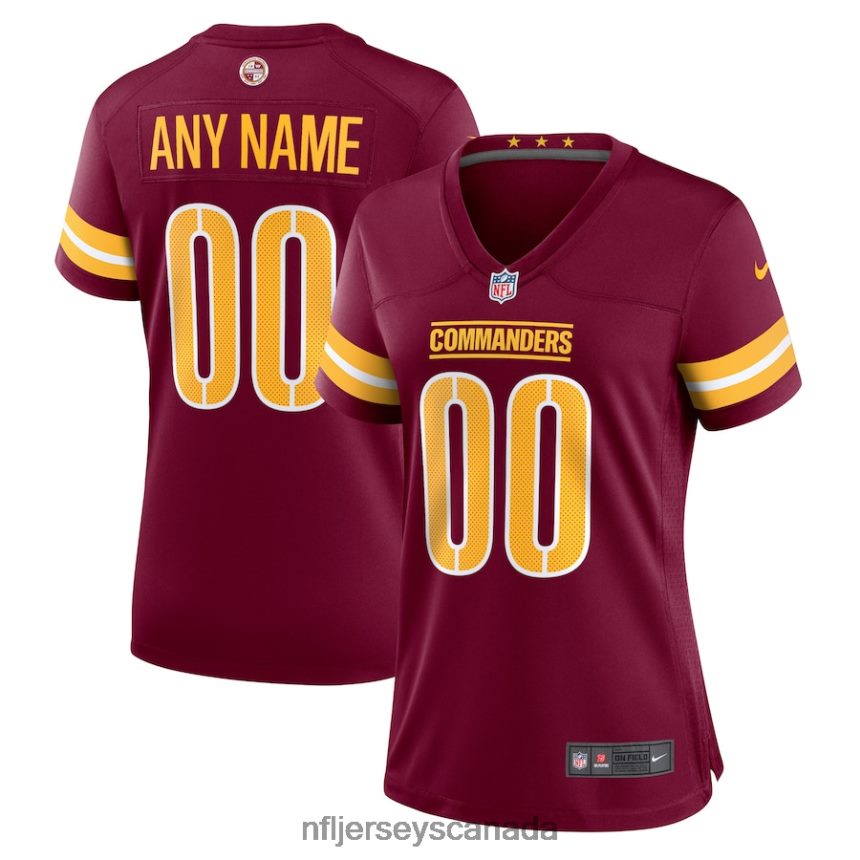 Women Washington Commanders Nike Burgundy Game Custom Player Jersey Clothing NFL TBXFR61661