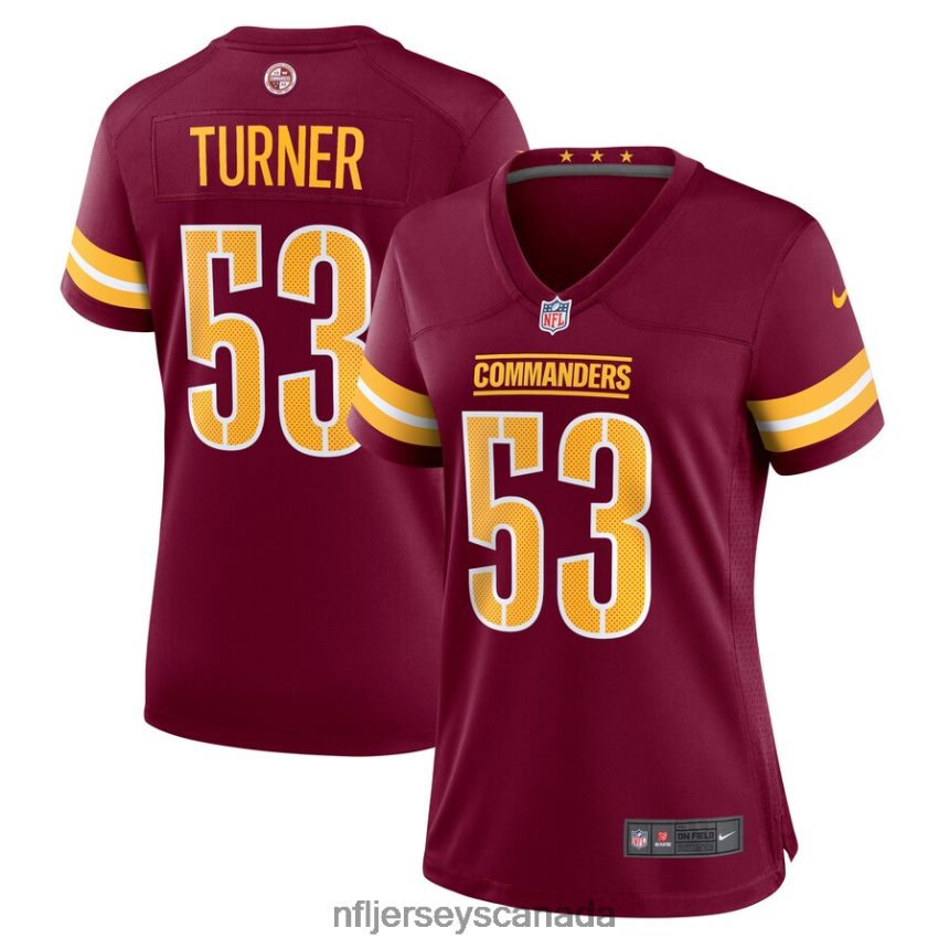 Women Washington Commanders Trai Turner Nike Burgundy Player Game Jersey Clothing NFL TBXFR65644