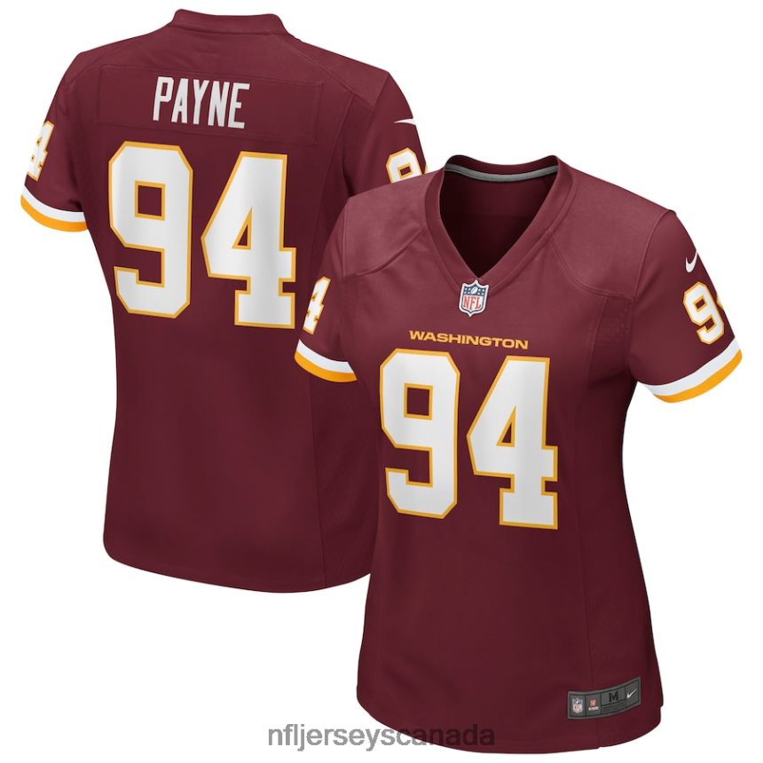 Women Washington Football Team Daron Payne Nike Burgundy Game Player Jersey Clothing NFL TBXFR65728