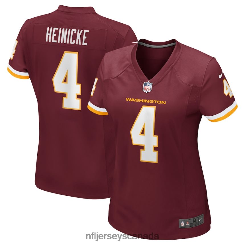 Women Washington Football Team Taylor Heinicke Nike Burgundy Game Jersey Clothing NFL TBXFR61028
