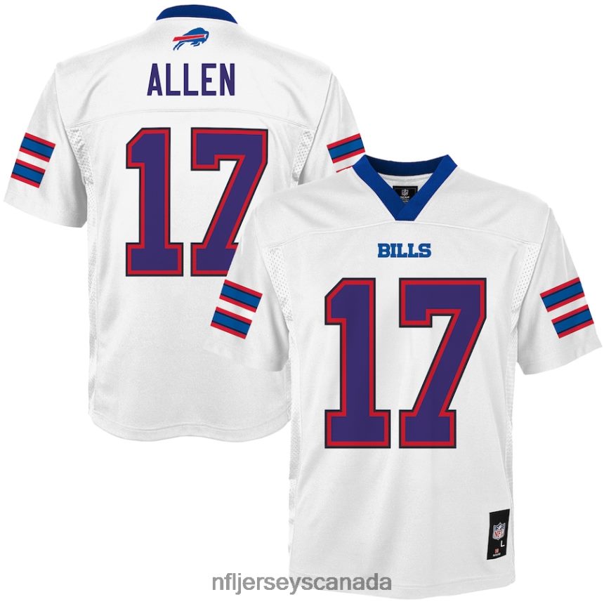Youth Buffalo Bills Josh Allen White Replica Player Jersey Clothing NFL TBXFR6344