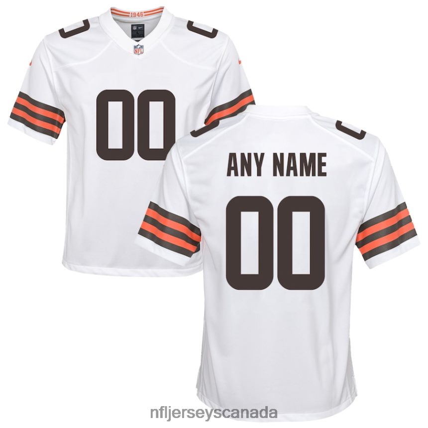 Youth Nike Cleveland Browns White Custom Game Jersey Clothing NFL TBXFR62672