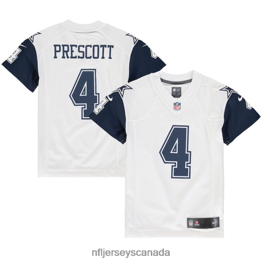 Youth Dallas Cowboys Dak Prescott Nike White Color Rush Game Jersey Clothing NFL TBXFR61045