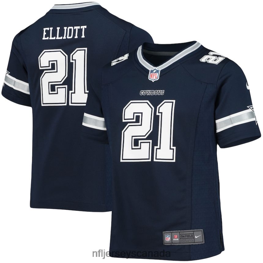 Youth Dallas Cowboys Ezekiel Elliott Nike Navy Team Game Jersey Clothing NFL TBXFR62973