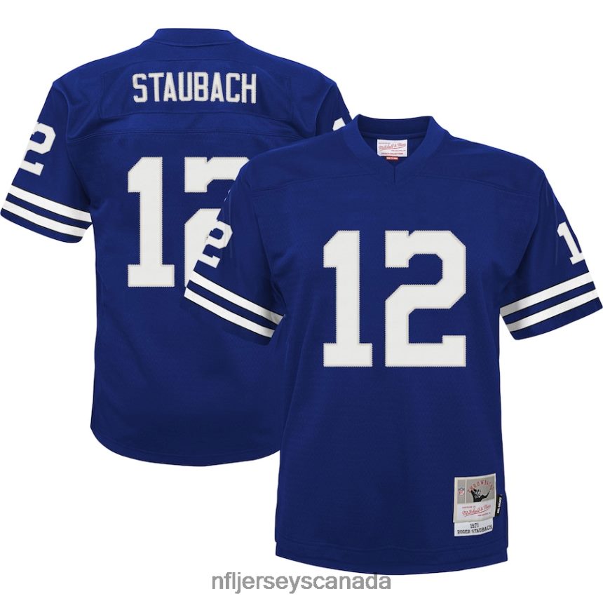 Youth Dallas Cowboys Roger Staubach Mitchell & Ness Navy Retired Player Legacy Jersey Clothing NFL TBXFR61822