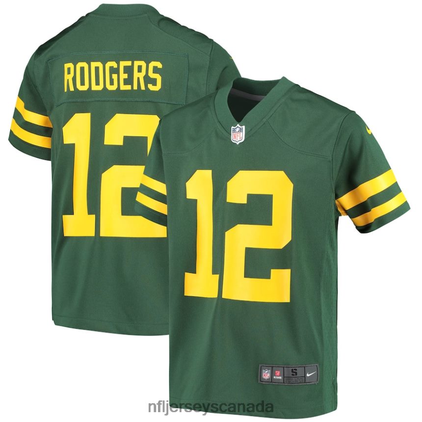 Youth Green Bay Packers Aaron Rodgers Nike Green Alternate Game Player Jersey Clothing NFL TBXFR63419