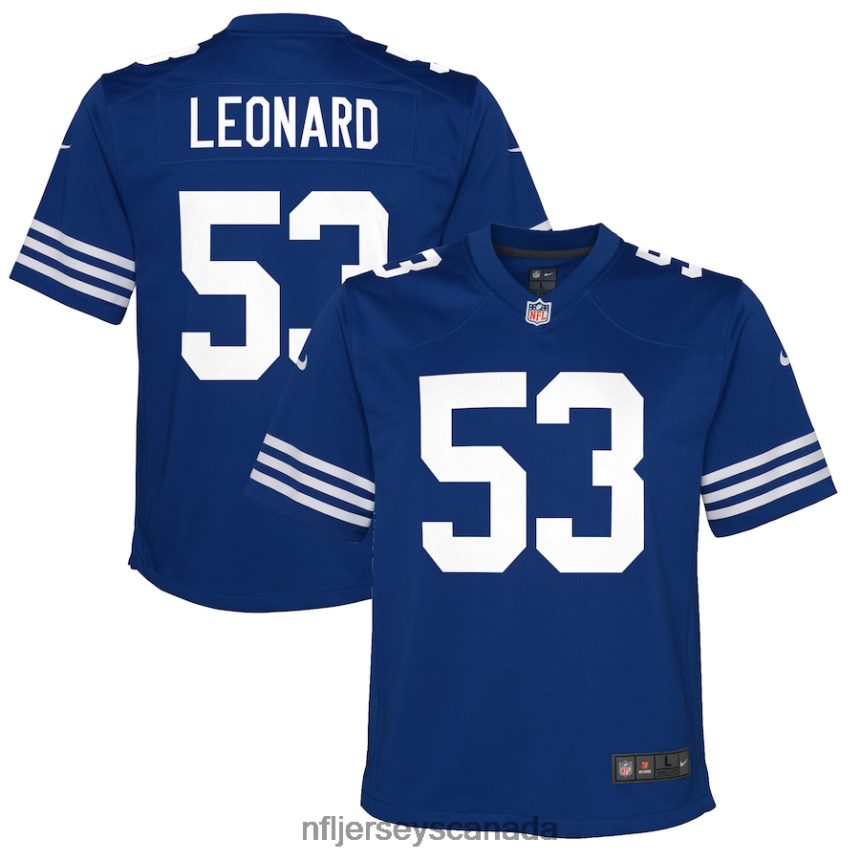 Youth Indianapolis Colts Shaquille Leonard Nike Royal Alternate Game Jersey Clothing NFL TBXFR64923