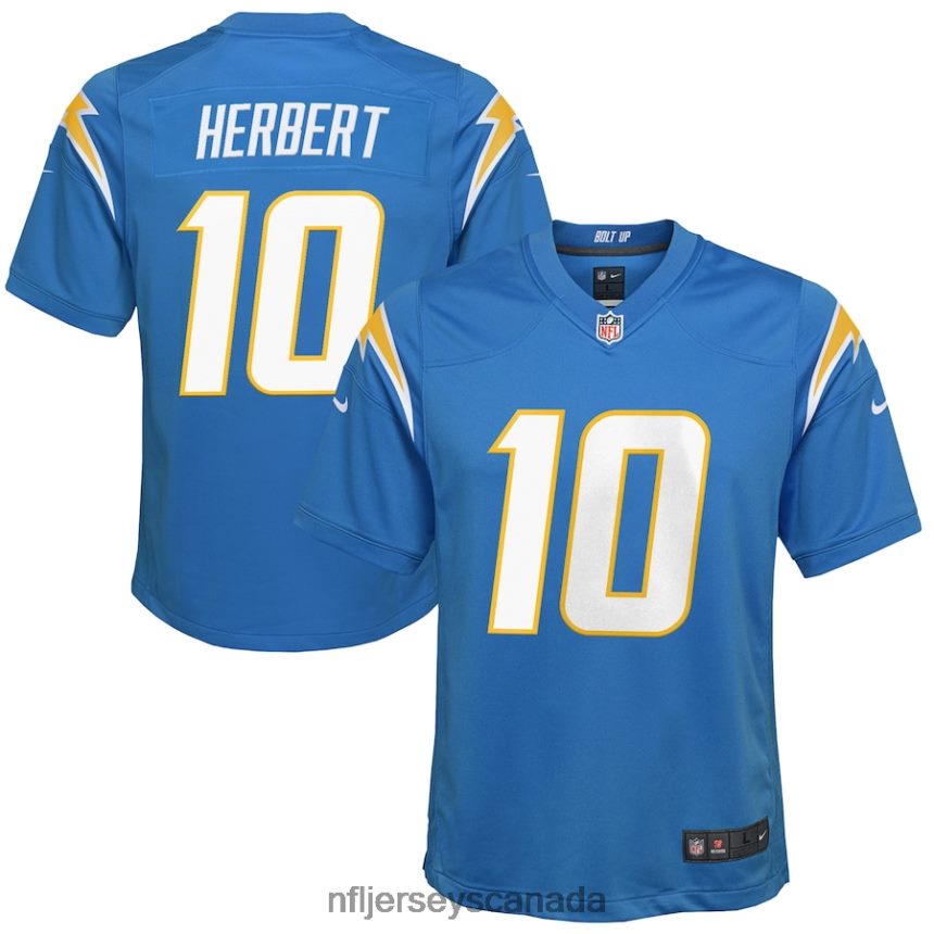 Youth Los Angeles Chargers Justin Herbert Nike Powder Blue Game Jersey Clothing NFL TBXFR6346
