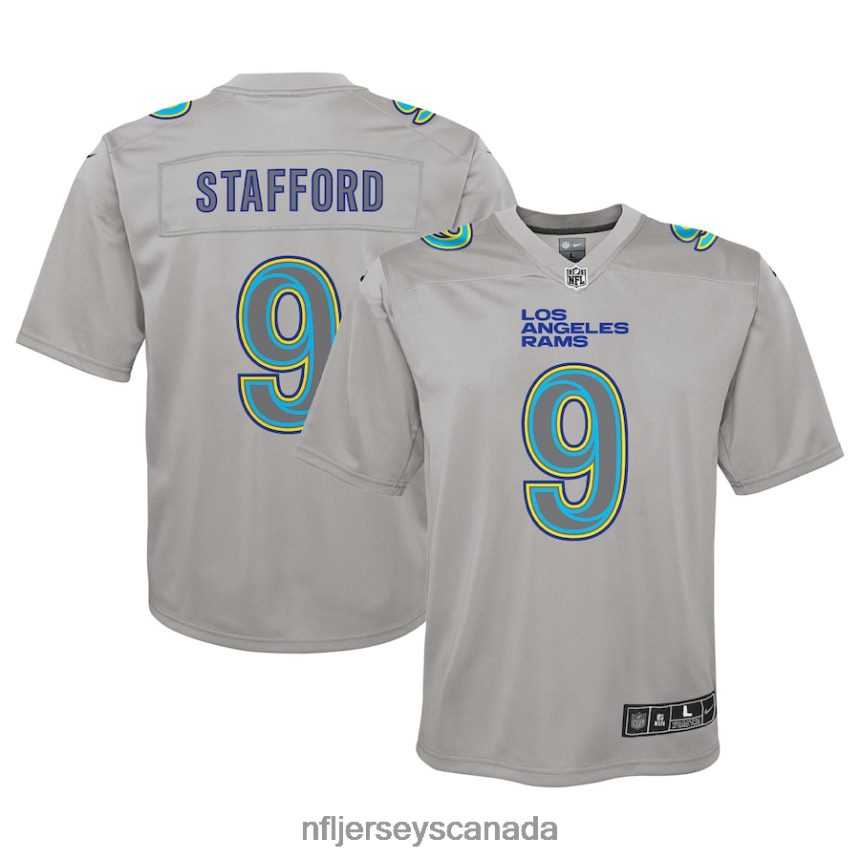 Youth Los Angeles Rams Matthew Stafford Nike Gray Atmosphere Game Jersey Clothing NFL TBXFR67091