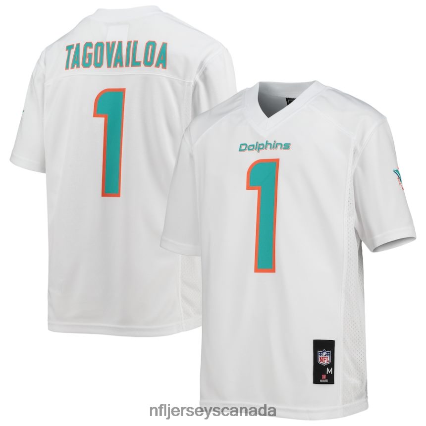 Youth Miami Dolphins Tua Tagovailoa White Replica Player Jersey Clothing NFL TBXFR6253