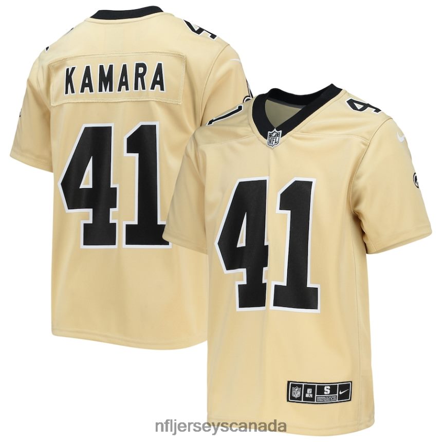 Youth New Orleans Saints Alvin Kamara Nike Gold Inverted Team Game Jersey Clothing NFL TBXFR63696