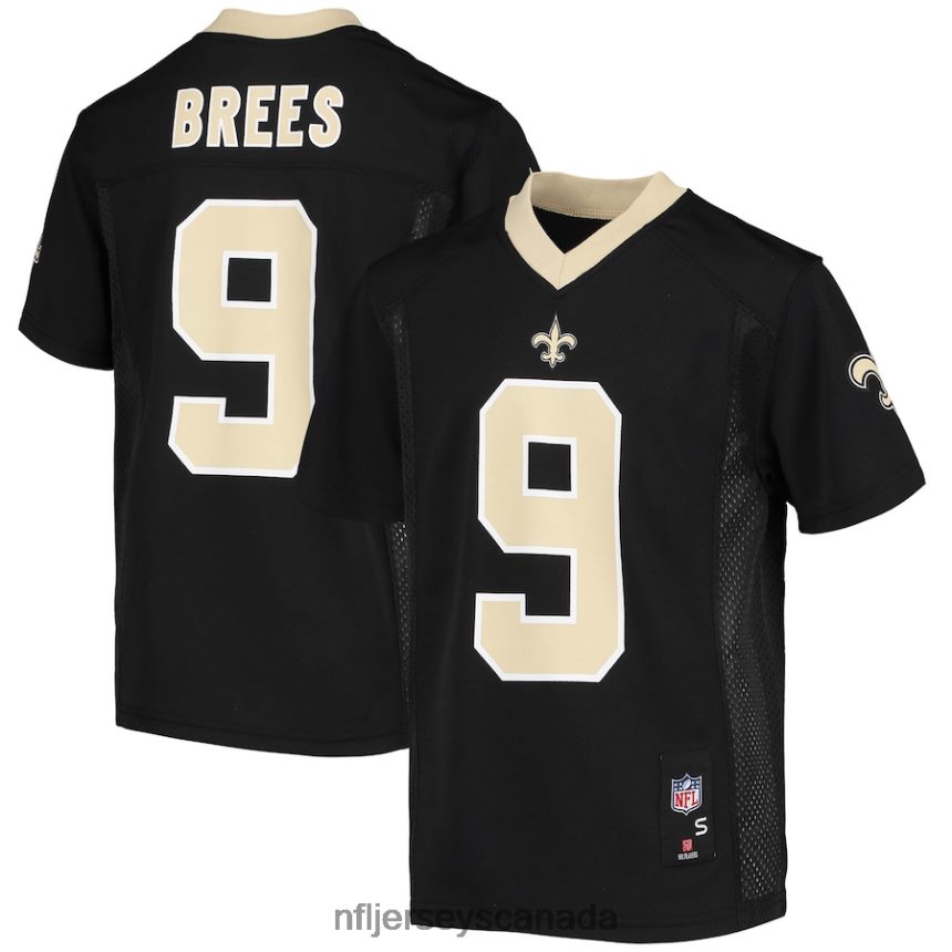 Youth New Orleans Saints Drew Brees Black Replica Player Jersey Clothing NFL TBXFR6864