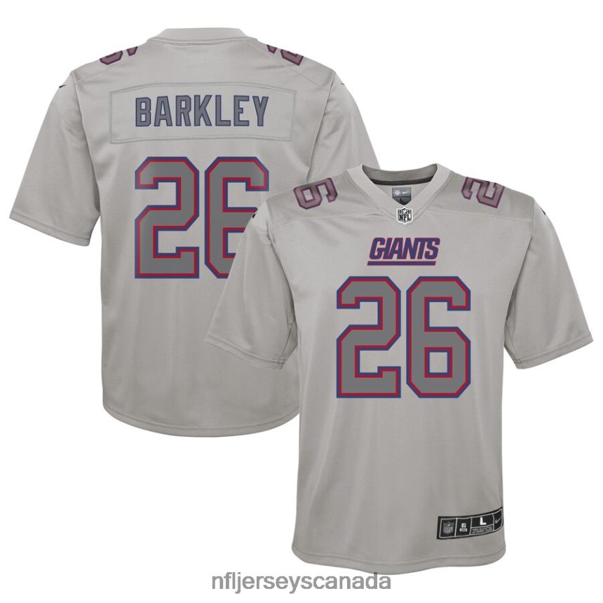 Youth New York Giants Saquon Barkley Nike Gray Atmosphere Fashion Game Jersey Clothing NFL TBXFR61940