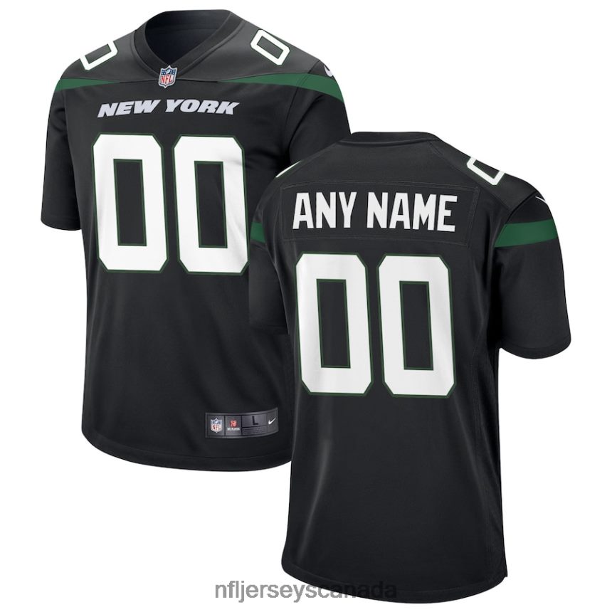Youth New York Jets Nike Custom Game Jersey - Black Clothing NFL TBXFR6365