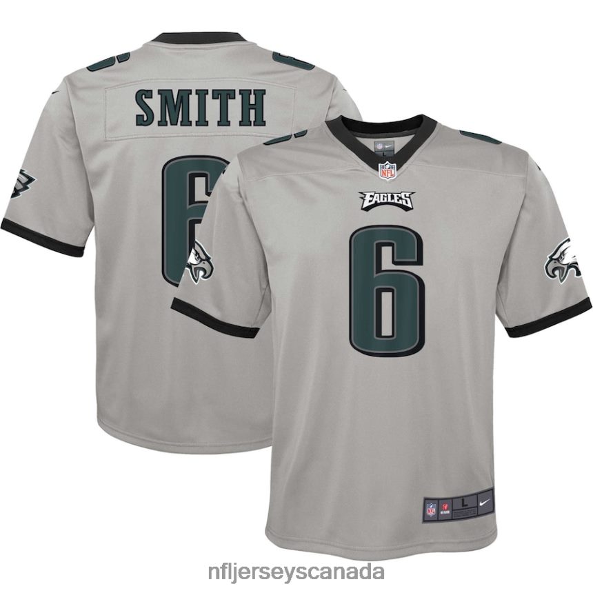 Youth Philadelphia Eagles DeVonta Smith Nike Silver Inverted Game Jersey Clothing NFL TBXFR61582