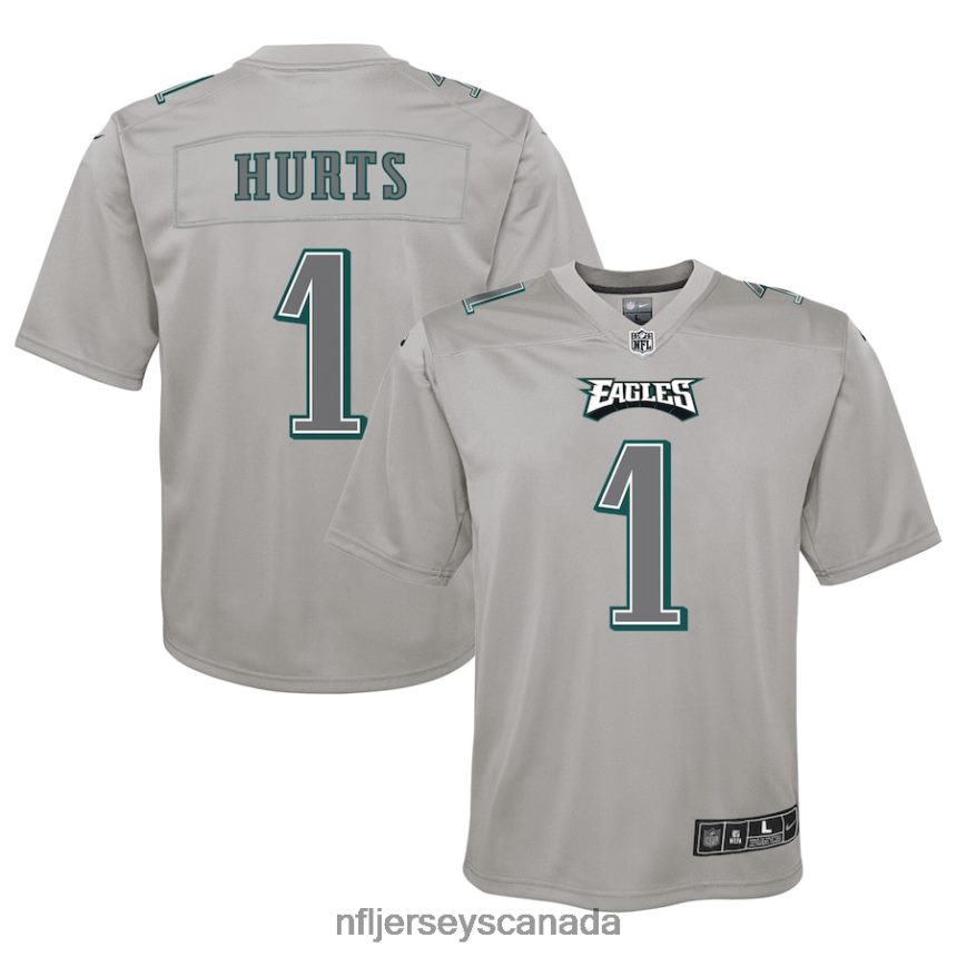Youth Philadelphia Eagles Jalen Hurts Nike Gray Atmosphere Fashion Game Jersey Clothing NFL TBXFR62071