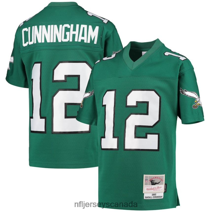 Youth Philadelphia Eagles Randall Cunningham Mitchell & Ness Kelly Green 1990 Retired Player Legacy Jersey Clothing NFL TBXFR61272