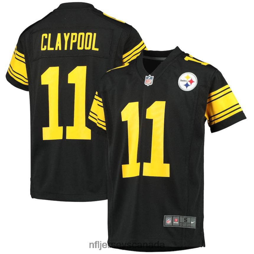 Youth Pittsburgh Steelers Chase Claypool Nike Black Alternate Player Game Jersey Clothing NFL TBXFR62554