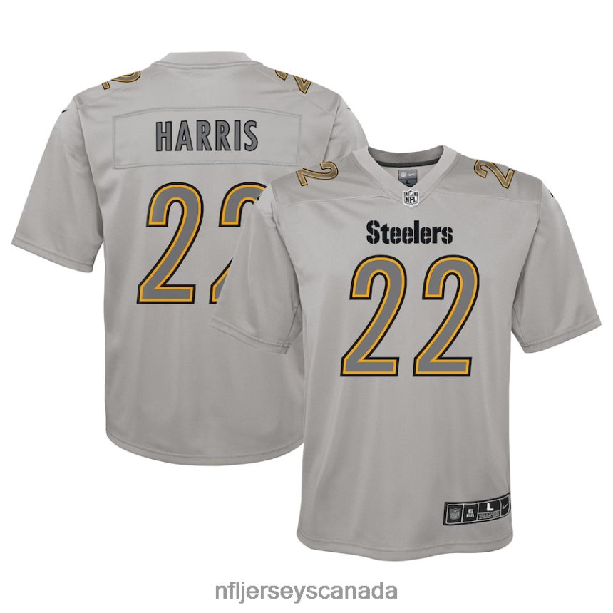 Youth Pittsburgh Steelers Najee Harris Nike Gray Atmosphere Game Jersey Clothing NFL TBXFR63525