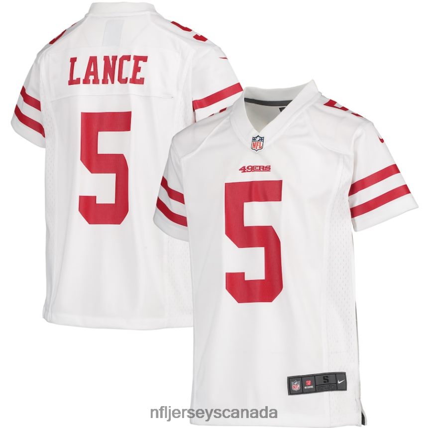 Youth San Francisco 49ers Trey Lance Nike White Player Game Jersey Clothing NFL TBXFR63886