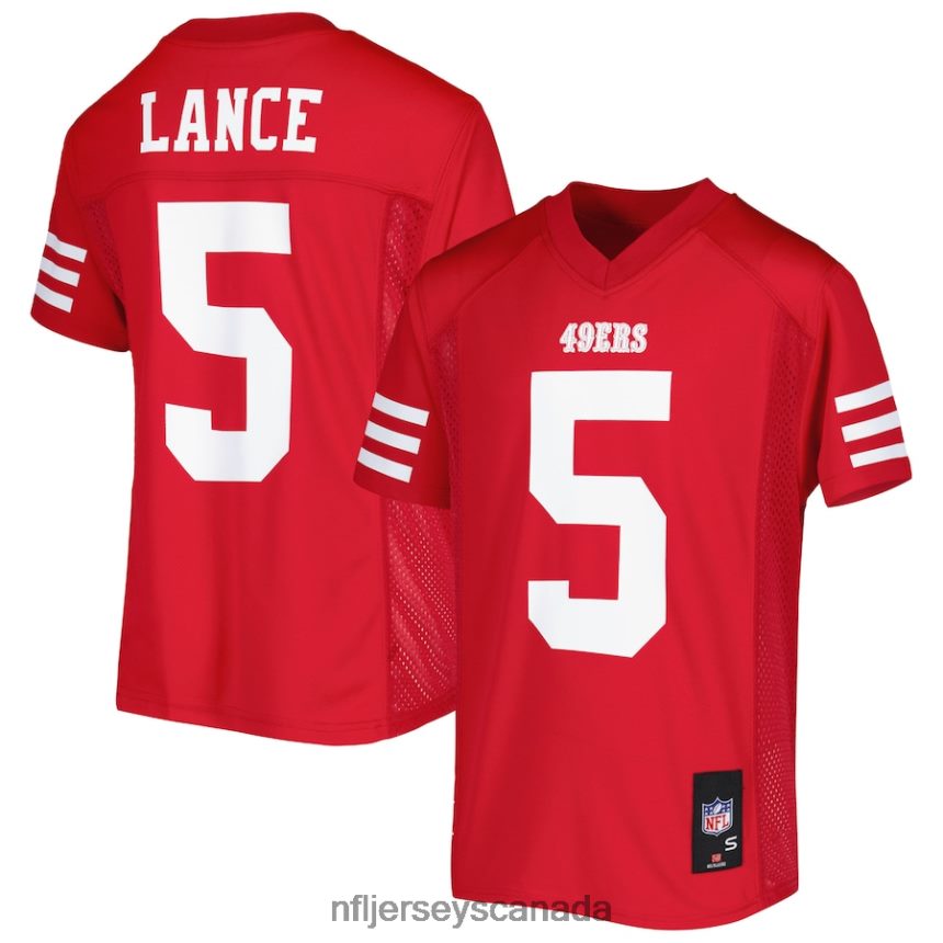 Youth San Francisco 49ers Trey Lance Scarlet Team Replica Player Jersey Clothing NFL TBXFR61578