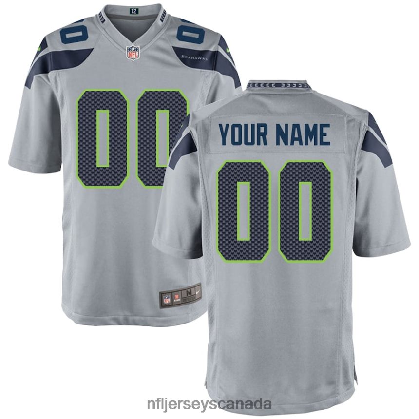 Youth Seattle Seahawks Nike Gray Game Custom Jersey Clothing NFL TBXFR61006